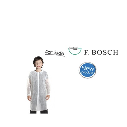 Cover - F. Bosch Visitor Coat Non - Woven for Kids, With Buttons, White